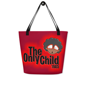 The Only Child 1983 Energy Burst Large Tote Bag (burgundy)