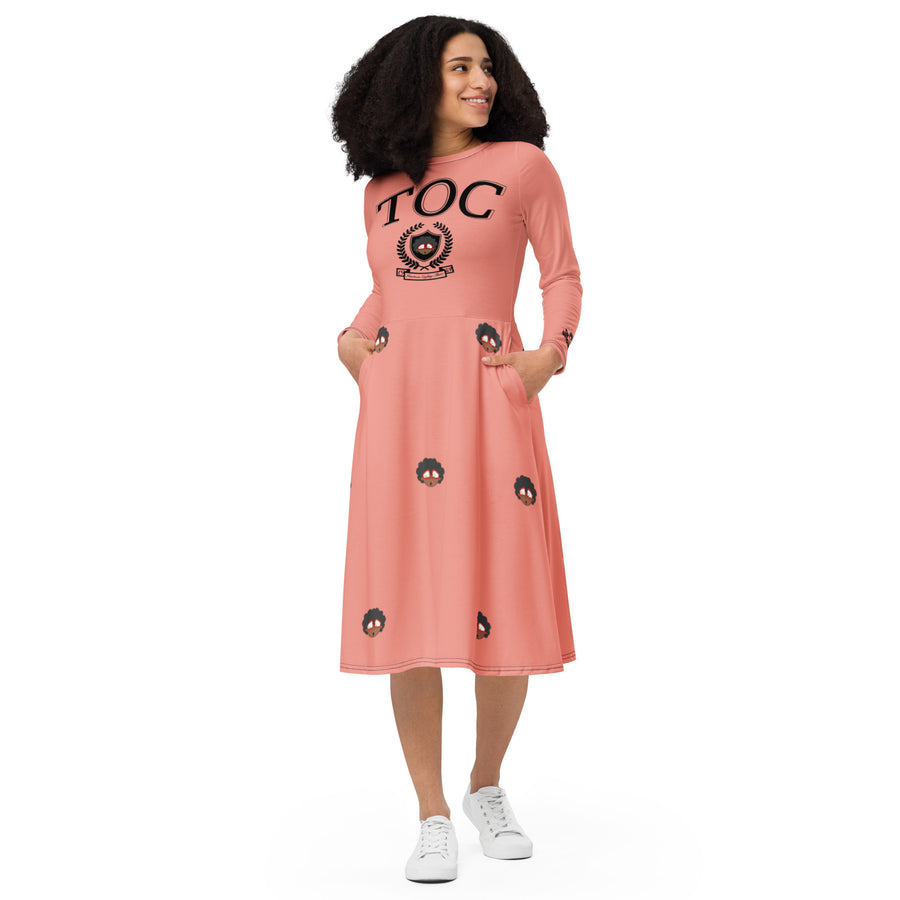 The Only Child 1983 UNIV long sleeve midi dress