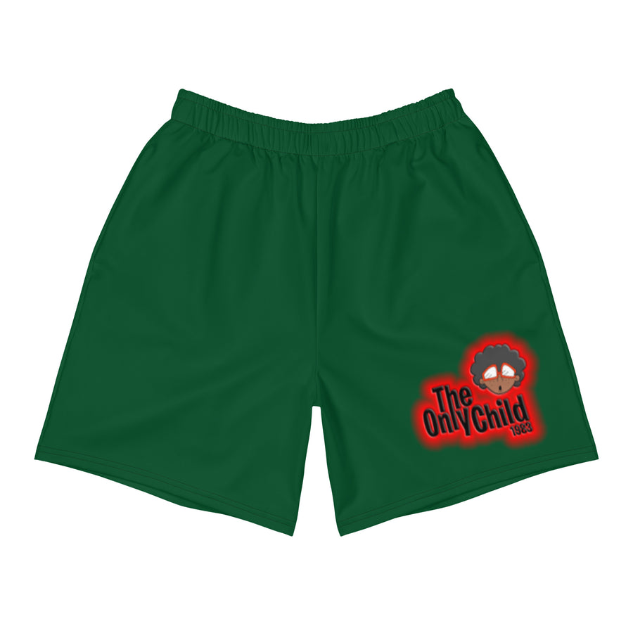 The Only Child 1983 Energy Burst Logo Men's Athletic Long Shorts (forest green)
