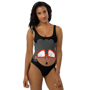 The Only Child 1983 Giant Bighead Logo One-Piece Swimsuit