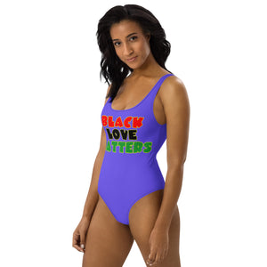 The Only Child 1983 BLACK LOVE MATTERS One-Piece Swimsuit (Electric Purple)