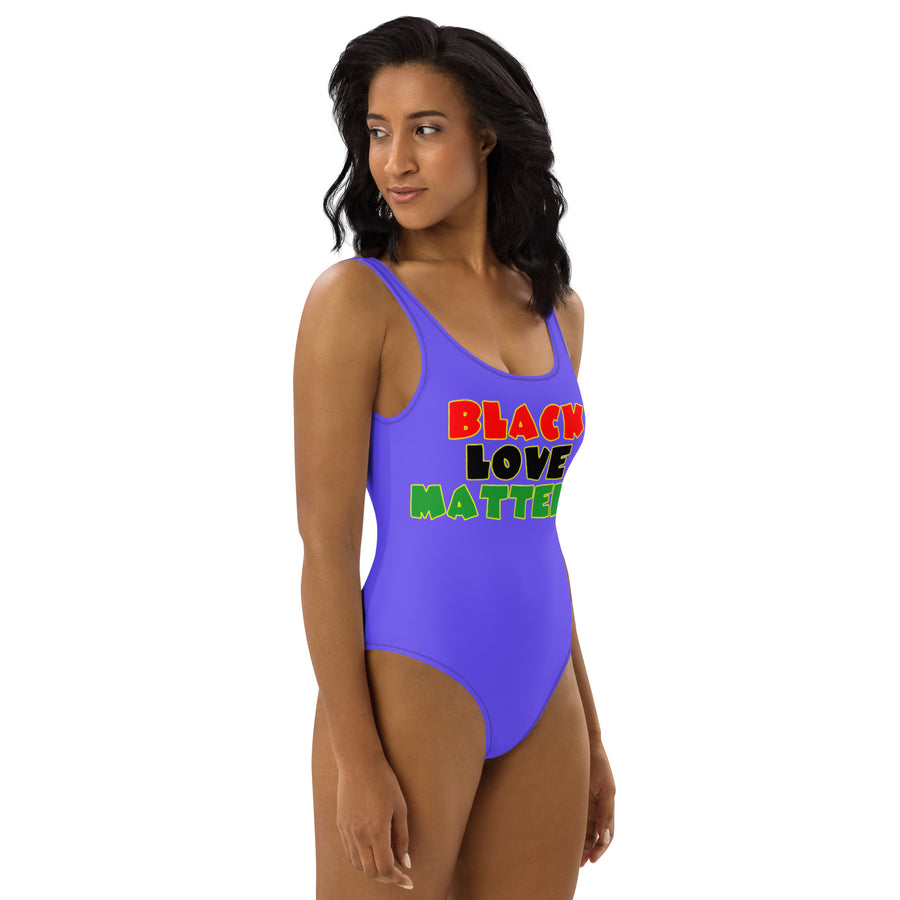 The Only Child 1983 BLACK LOVE MATTERS One-Piece Swimsuit (Electric Purple)