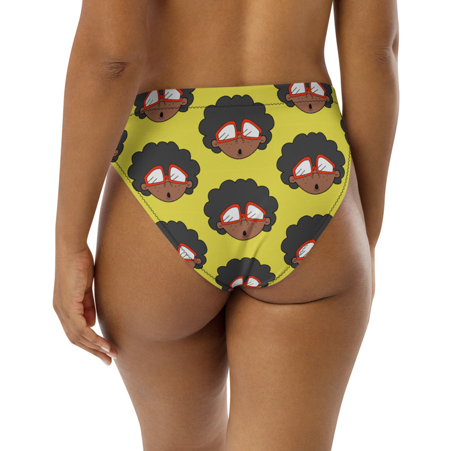 The Only Child 1983 Monogram Bighead Logo Recycled high-waisted bikini bottom (YELLOW) BOTTOM ONLY