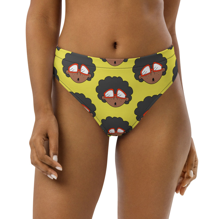 The Only Child 1983 Monogram Bighead Logo Recycled high-waisted bikini bottom (YELLOW) BOTTOM ONLY