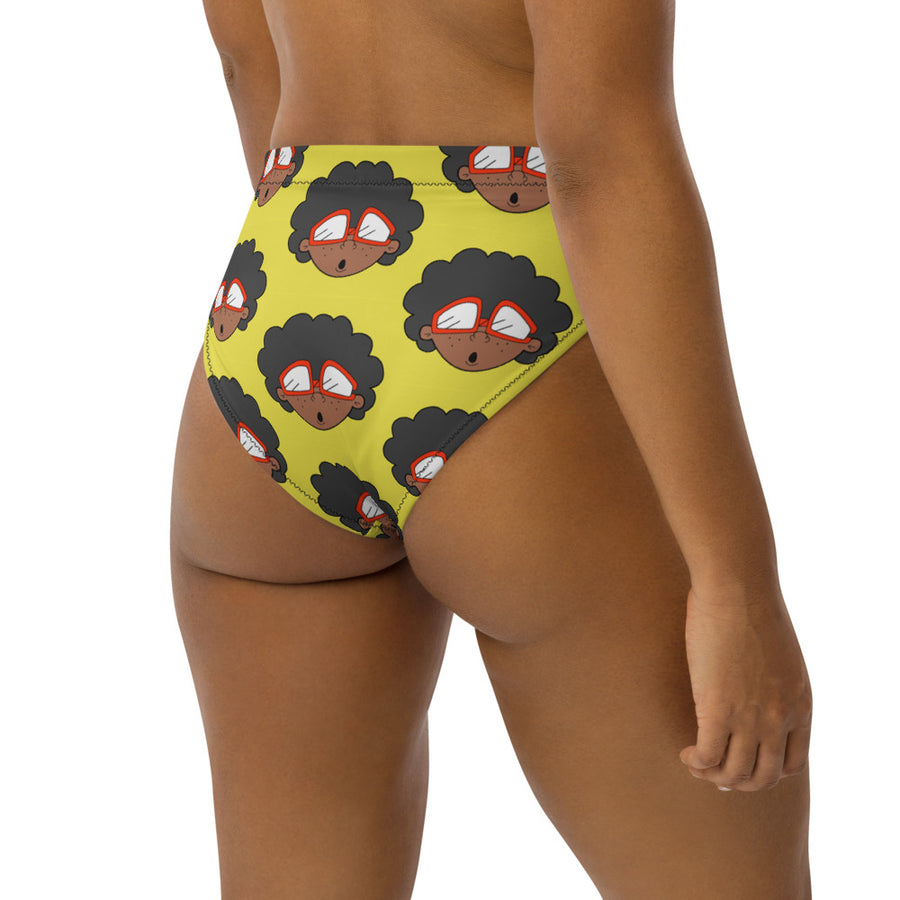 The Only Child 1983 Monogram Bighead Logo Recycled high-waisted bikini bottom (YELLOW) BOTTOM ONLY