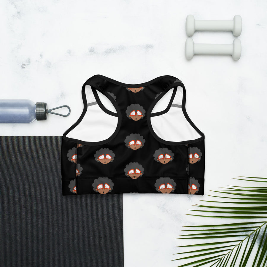 THE ONLY CHILD 1983 MONOGRAM BIGHEAD LOGO SPORTS BRA (BLACK)