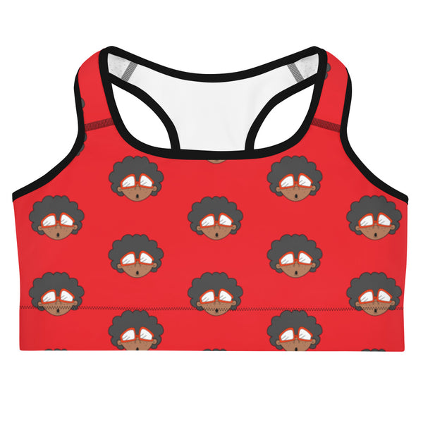 THE ONLY CHILD 1983 MONOGRAM BIGHEAD LOGO SPORTS BRA (RED)