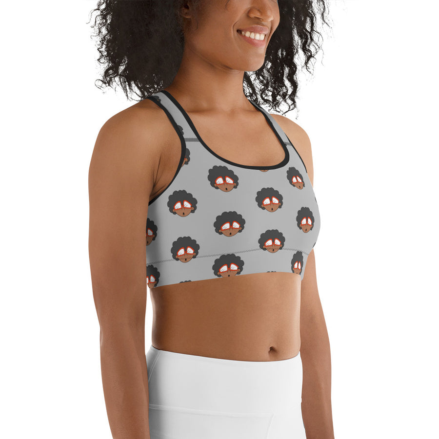 THE ONLY CHILD 1983 MONOGRAM BIGHEAD LOGO SPORTS BRA (GREY)