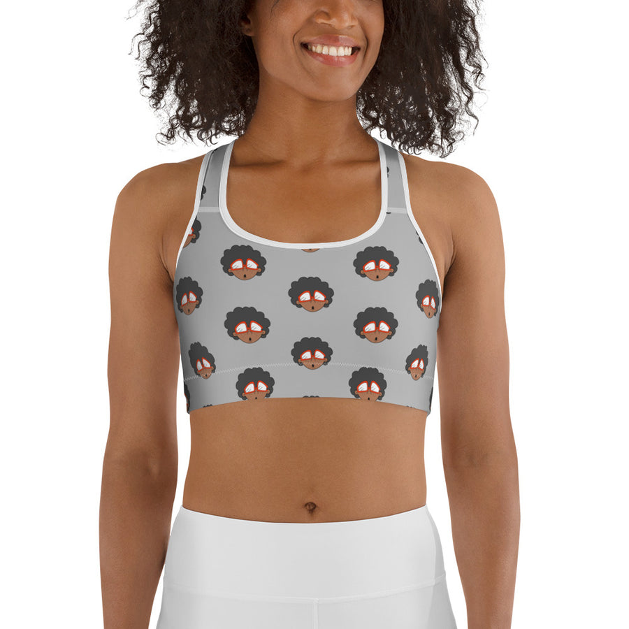 THE ONLY CHILD 1983 MONOGRAM BIGHEAD LOGO SPORTS BRA (GREY)