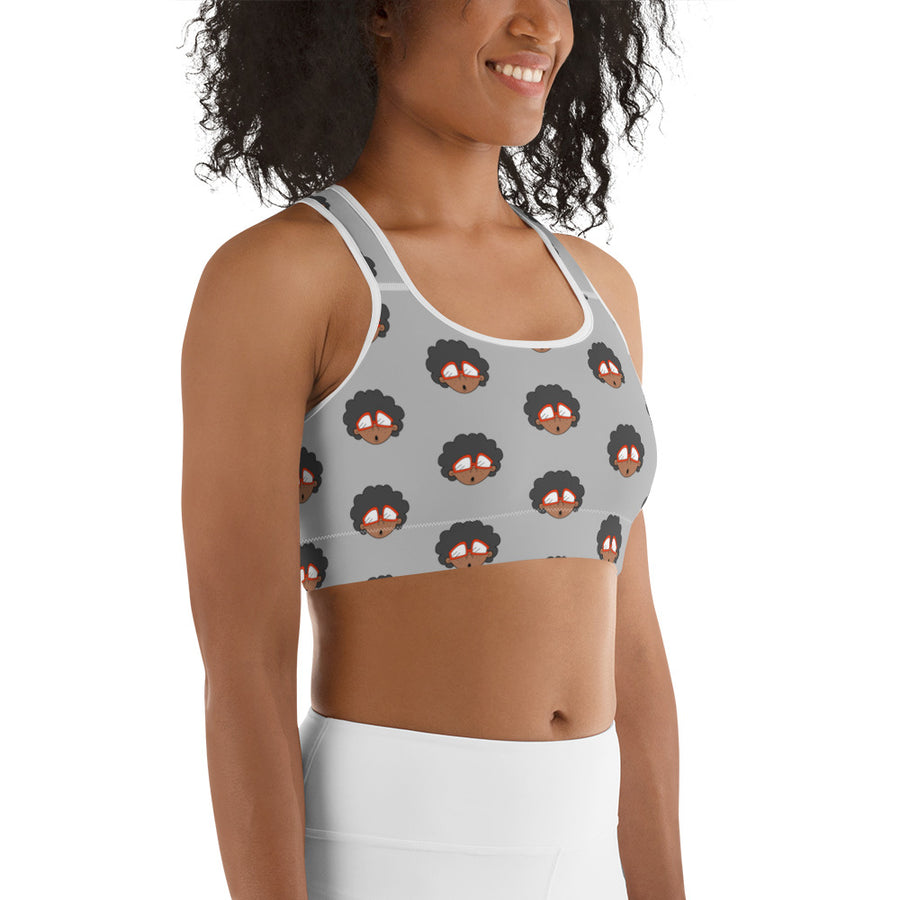 THE ONLY CHILD 1983 MONOGRAM BIGHEAD LOGO SPORTS BRA (GREY)
