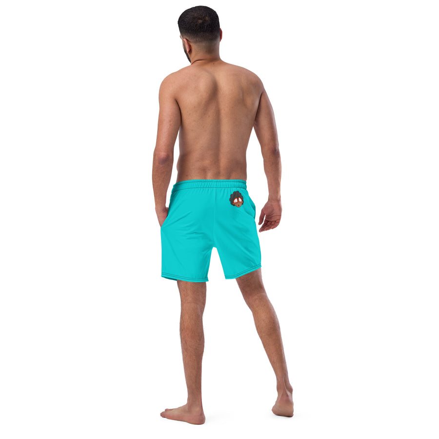 The Only Child 1983 Black Love Matters Men's swim trunks (Dark Turquoise)