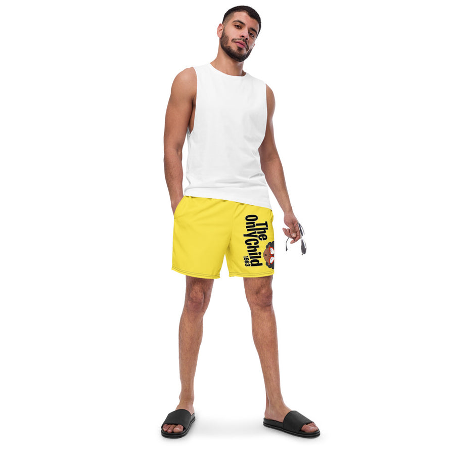 The Only Child 1983 Full Word Logo Men's swim trunks (yellow)