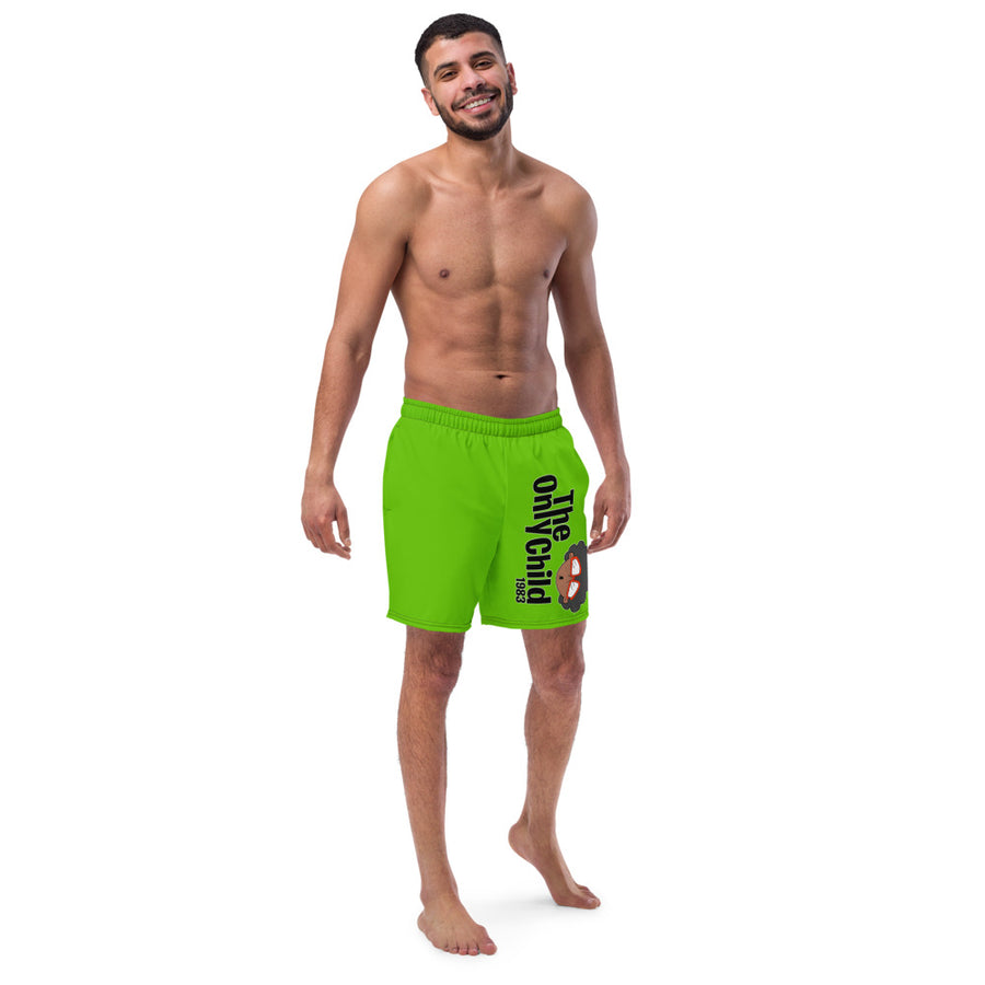 The Only Child 1983 Full Word Logo Men's swim trunks (green)