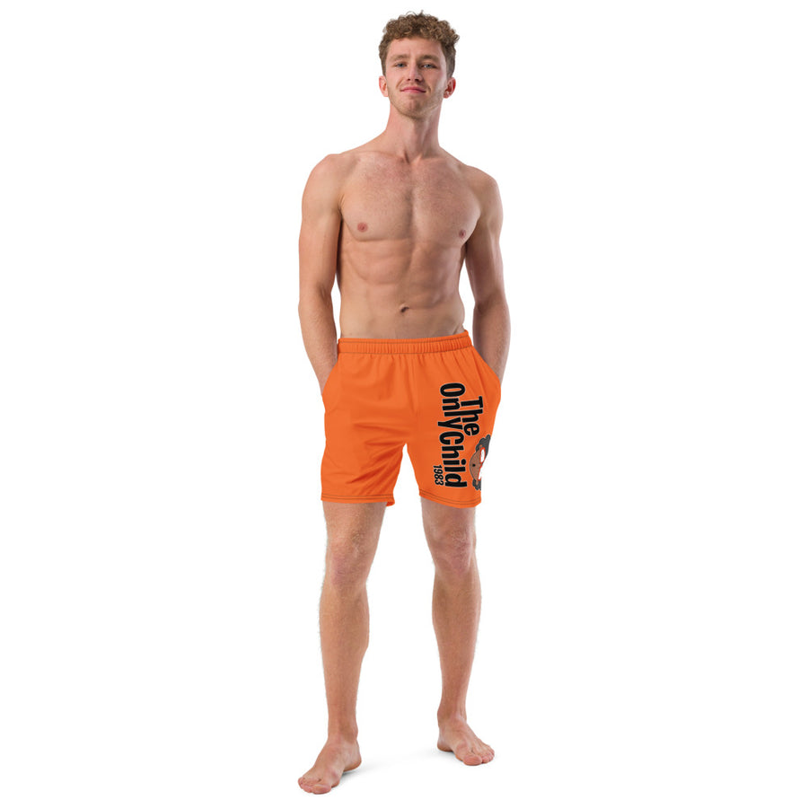 The Only Child 1983 Full Word Logo Men's swim trunks (orange)