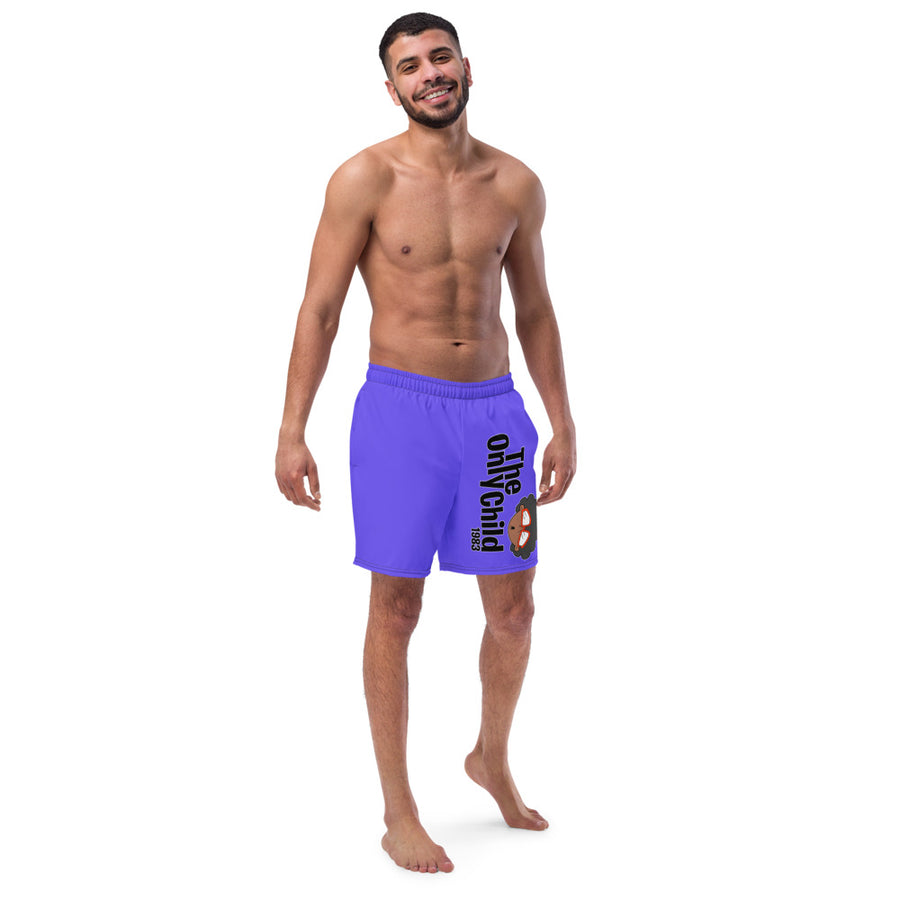 The Only Child 1983 Full Word Logo Men's swim trunks (purple)