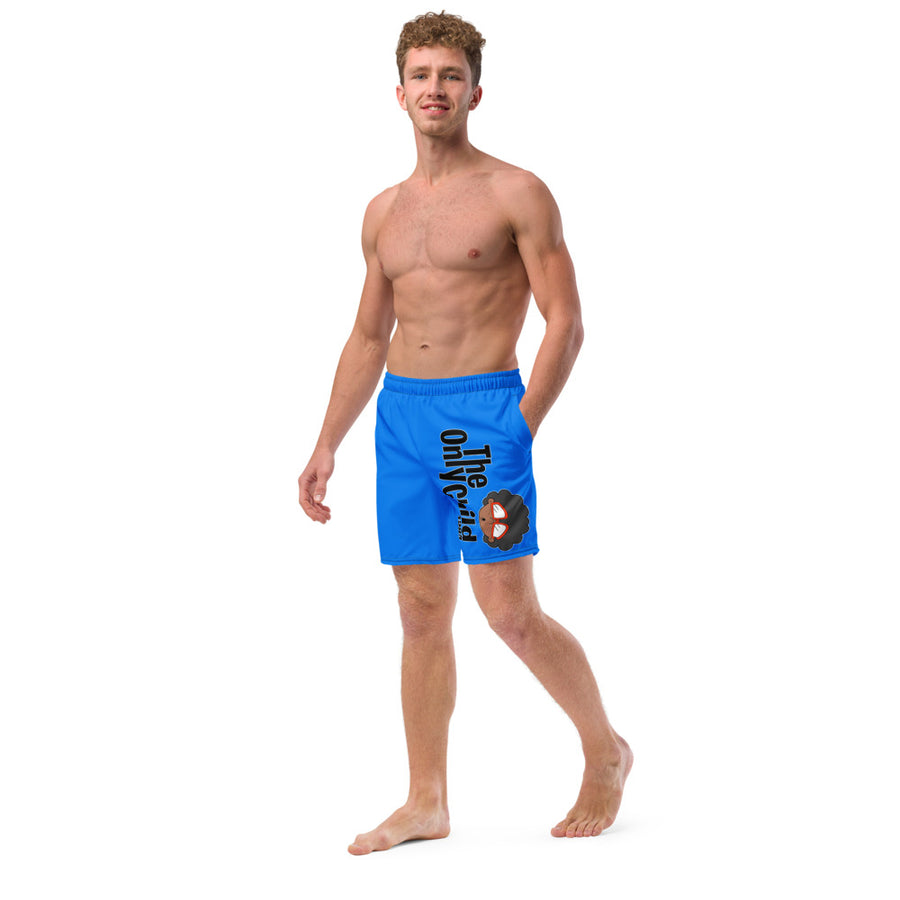 The Only Child 1983 Full Word Logo Men's swim trunks (blue)