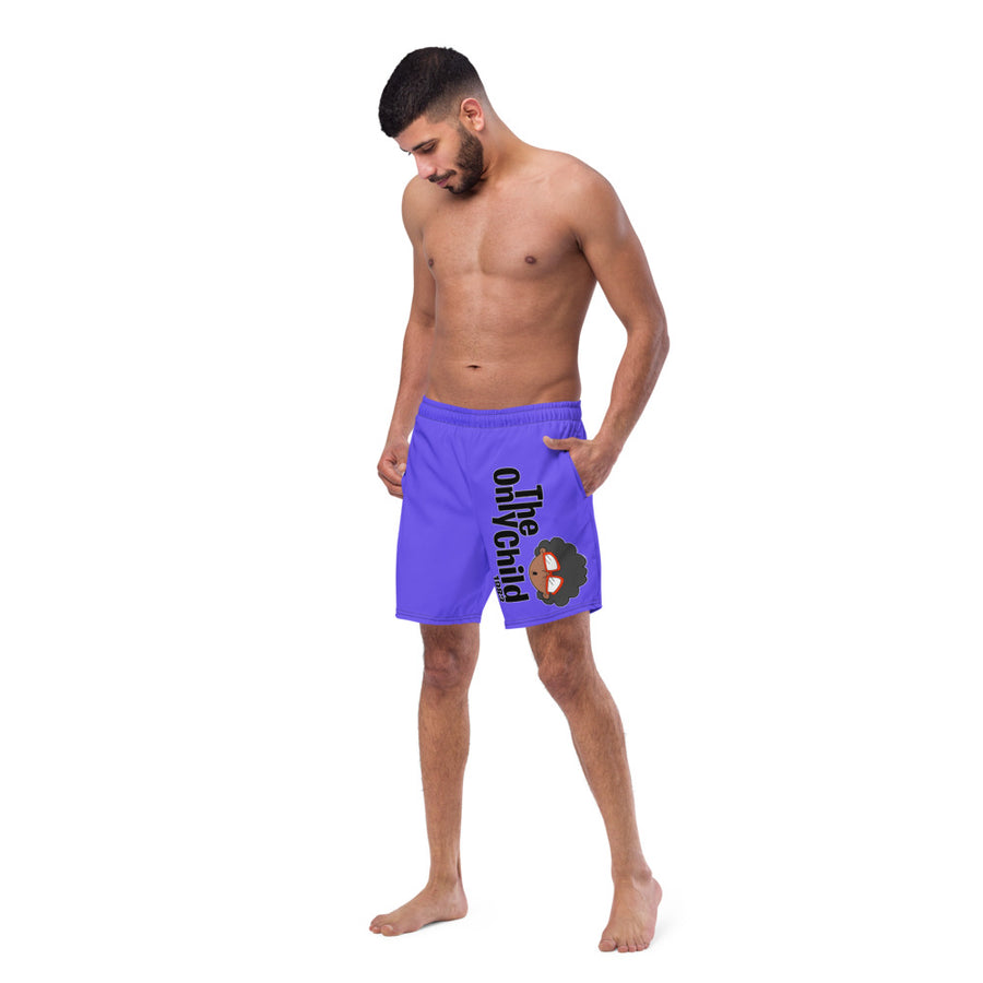 The Only Child 1983 Full Word Logo Men's swim trunks (purple)