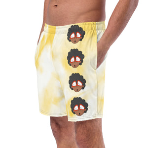 The Only Child 1983 Bighead Logo Vertical Men's swim trunks (tye dye yellow)