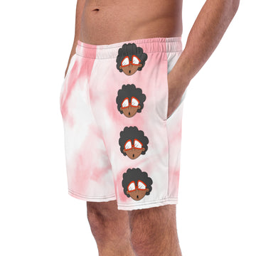 The Only Child 1983 Bighead Logo Vertical Men's swim trunks (tye dye pink)