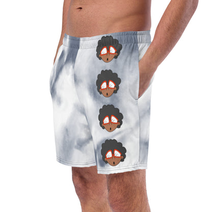 The Only Child 1983 Bighead Logo Vertical Men's swim trunks (tye dye grey)