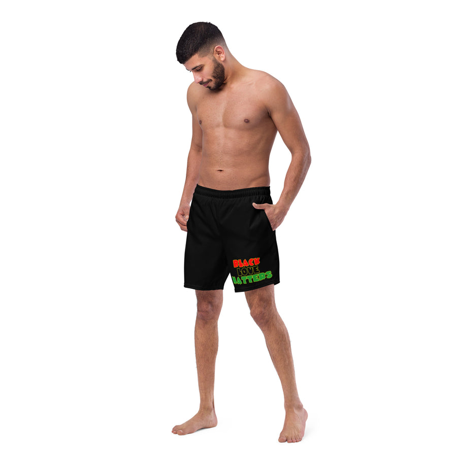 The Only Child 1983 Black Love Matters Men's swim trunks (Black)