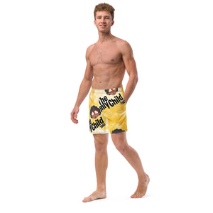 The Only Child 1983 BIG MONOGRAM FULL WORD LOGO Men's swim trunks (yellow watercolor)