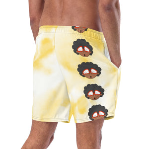 The Only Child 1983 Bighead Logo Vertical Men's swim trunks (tye dye yellow)
