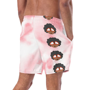 The Only Child 1983 Bighead Logo Vertical Men's swim trunks (tye dye pink)