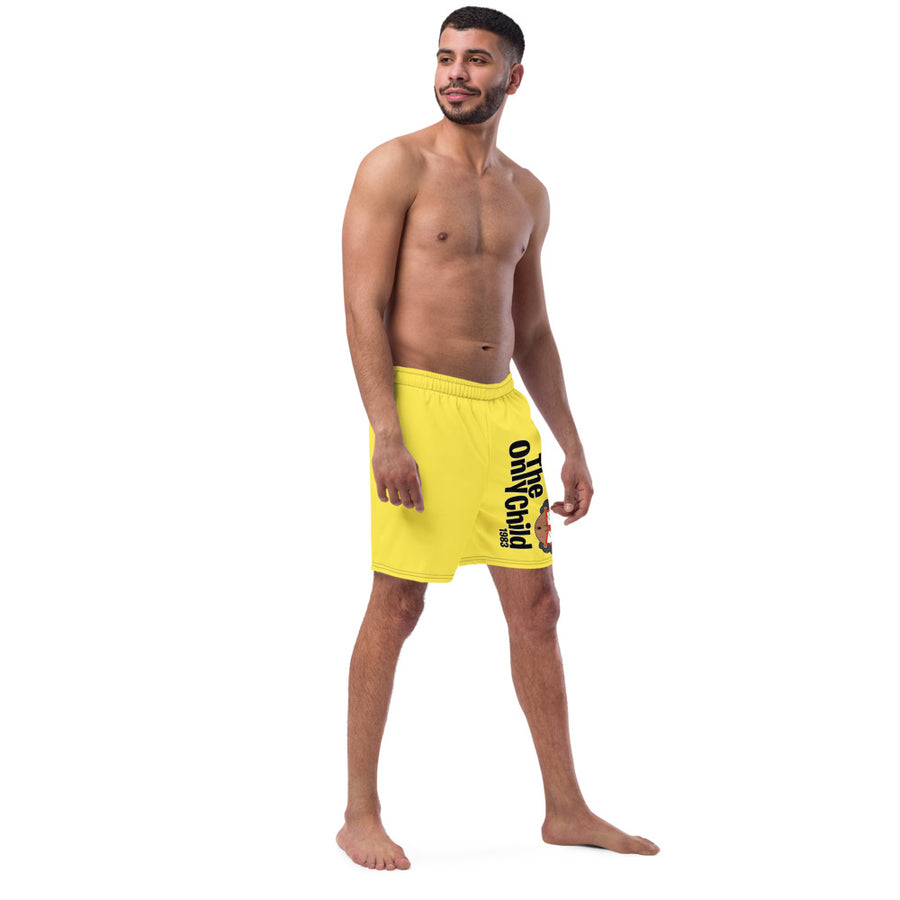 The Only Child 1983 Full Word Logo Men's swim trunks (yellow)