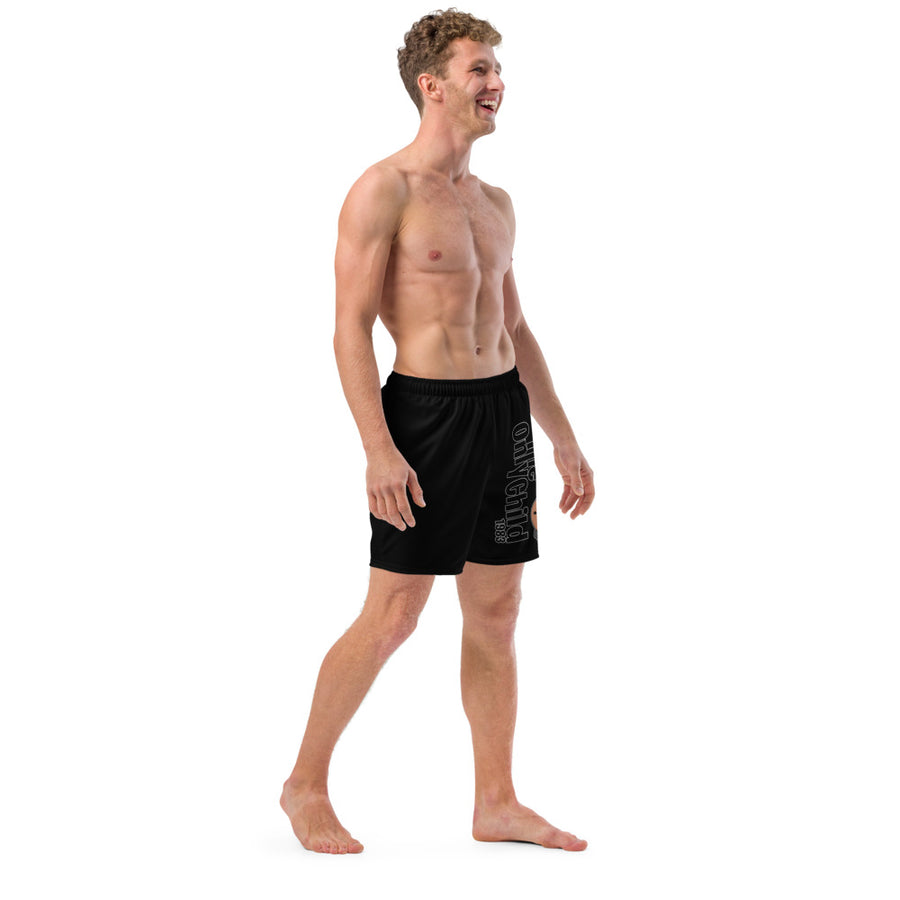 The Only Child 1983 Full Word Logo Men's swim trunks (black)