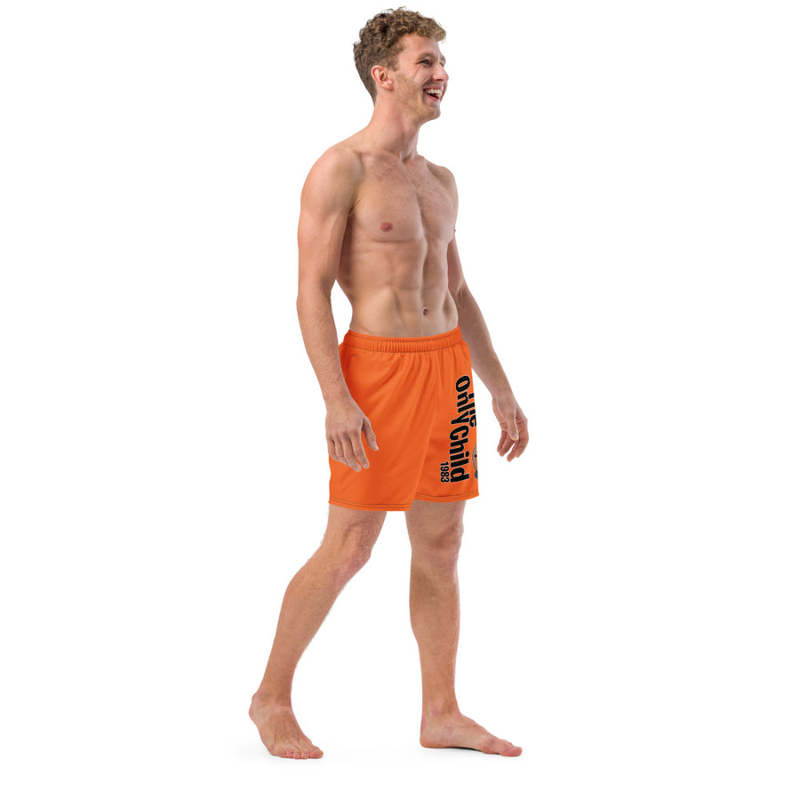 The Only Child 1983 Full Word Logo Men's swim trunks (orange)