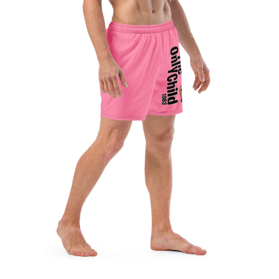 The Only Child 1983 Full Word Logo Men's swim trunks (pink)