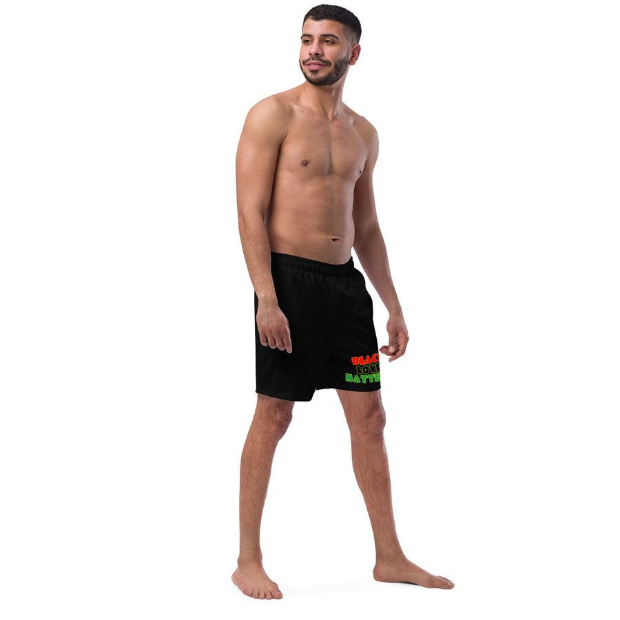 The Only Child 1983 Black Love Matters Men's swim trunks (Black)