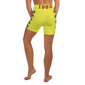The Only Child 1983 Bighead Logo Sideline Yoga Shorts (LIME GREEN)