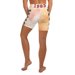 The Only Child 1983 Bighead Logo Sideline Yoga Shorts (SORBET TYE DYE)
