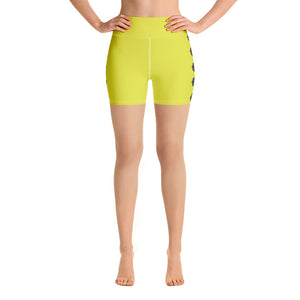 The Only Child 1983 Bighead Logo Sideline Yoga Shorts (LIME GREEN)