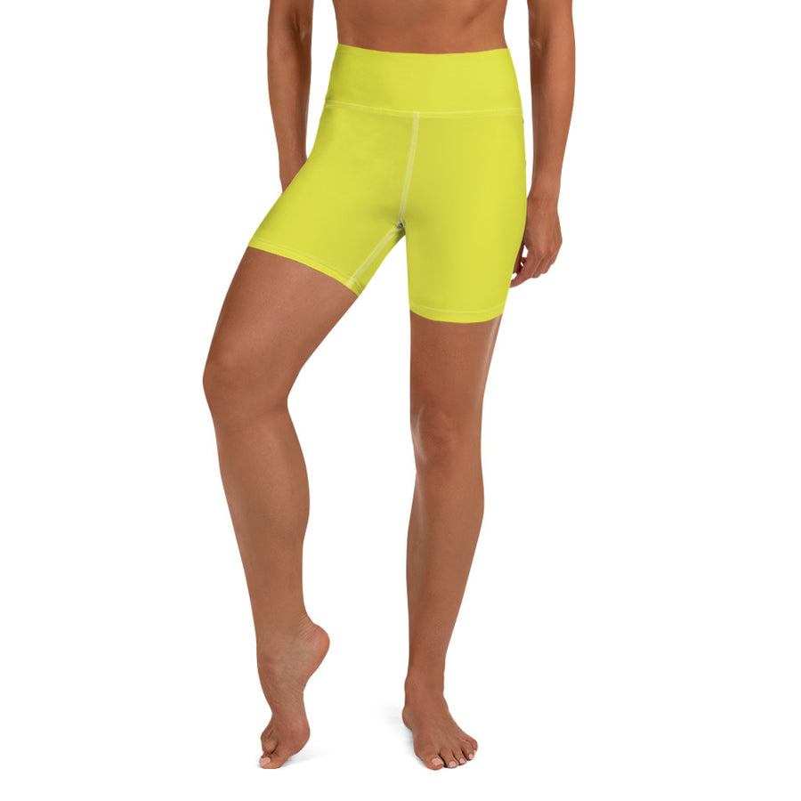 The Only Child 1983 Bighead Logo Sideline Yoga Shorts (LIME GREEN)