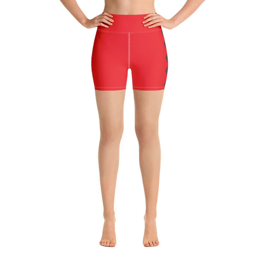 The Only Child 1983 Bighead Logo Sideline Yoga Shorts (RED)