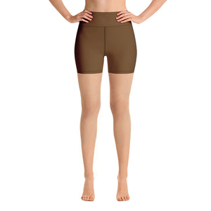 The Only Child 1983 Bighead Logo Sideline Yoga Shorts (BROWN)