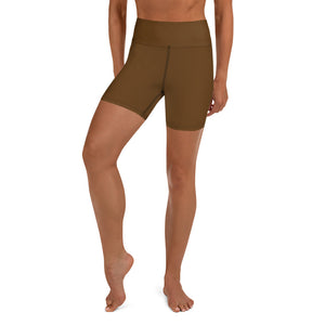 The Only Child 1983 Bighead Logo Sideline Yoga Shorts (BROWN)