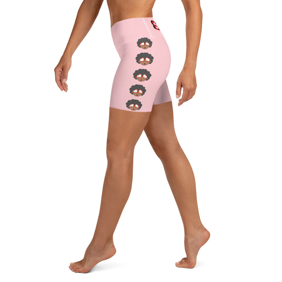 The Only Child 1983 Bighead Logo Sideline Yoga Shorts (PINK)