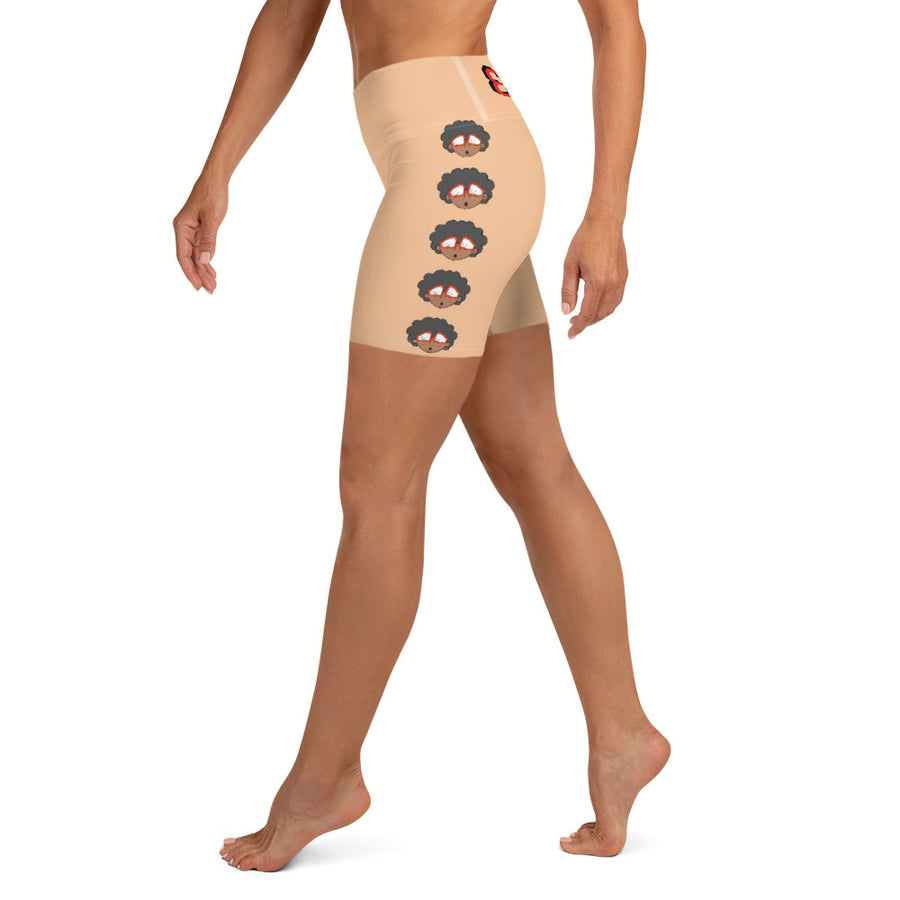 The Only Child 1983 Bighead Logo Sideline Yoga Shorts (NUDE)