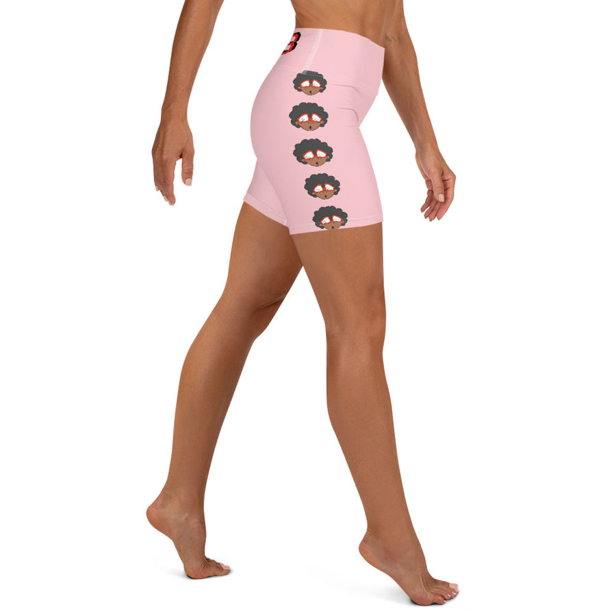 The Only Child 1983 Bighead Logo Sideline Yoga Shorts (PINK)