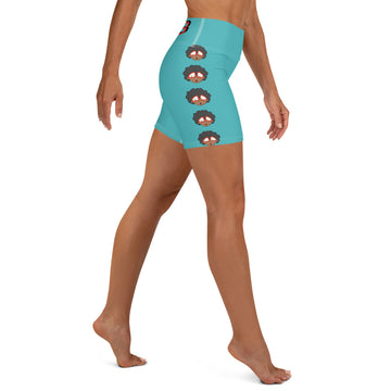 The Only Child 1983 Bighead Logo Sideline Yoga Shorts (TEAL)