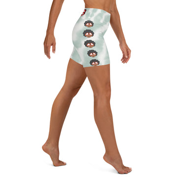 The Only Child 1983 Bighead Logo Sideline Yoga Shorts (SAGE TYE DYE)