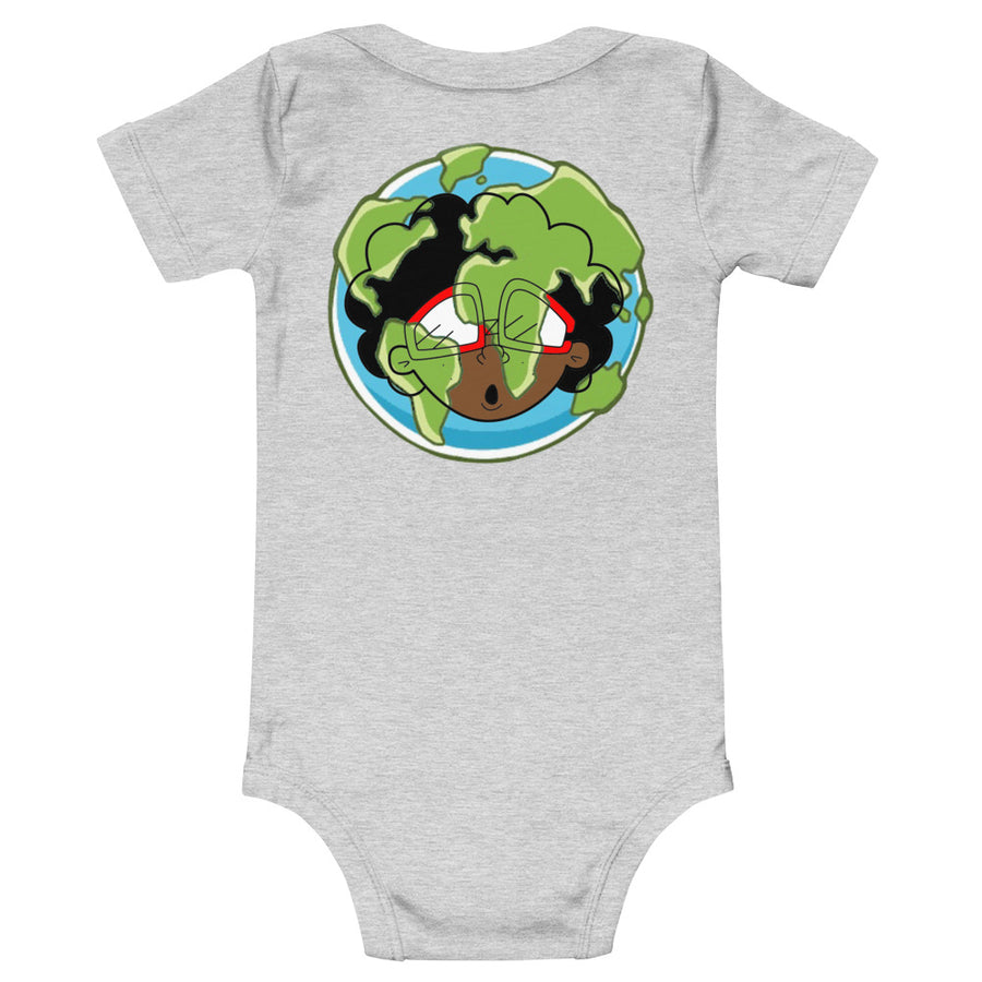 The Only Child 1983 Bighead Earth Day Logo Baby short sleeve one piece