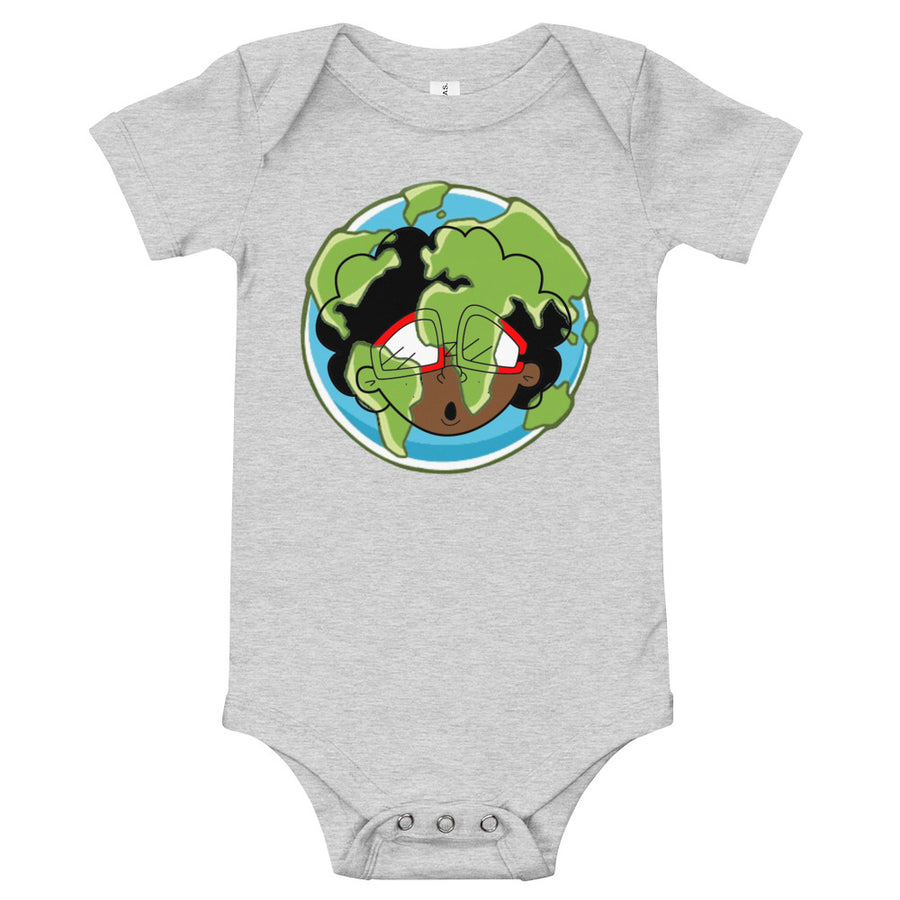 The Only Child 1983 Bighead Earth Day Logo Baby short sleeve one piece