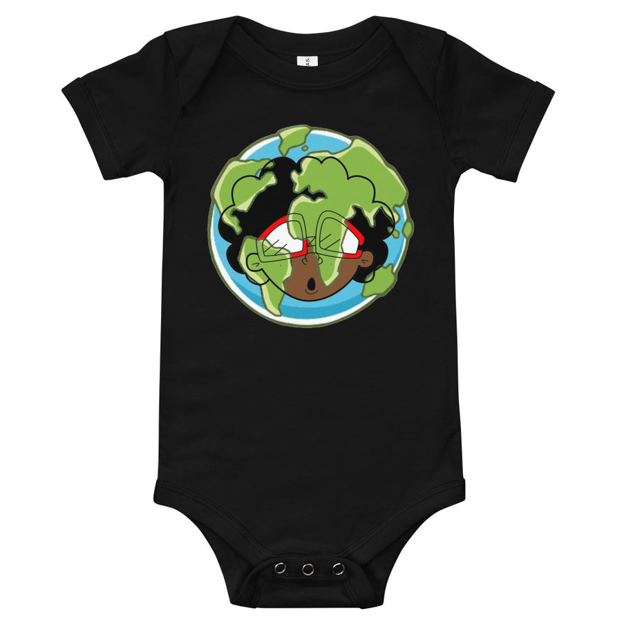 The Only Child 1983 Bighead Earth Day Logo Baby short sleeve one piece