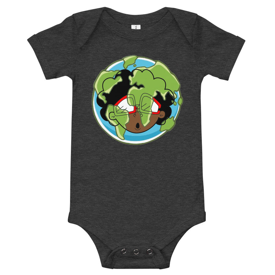 The Only Child 1983 Bighead Earth Day Logo Baby short sleeve one piece