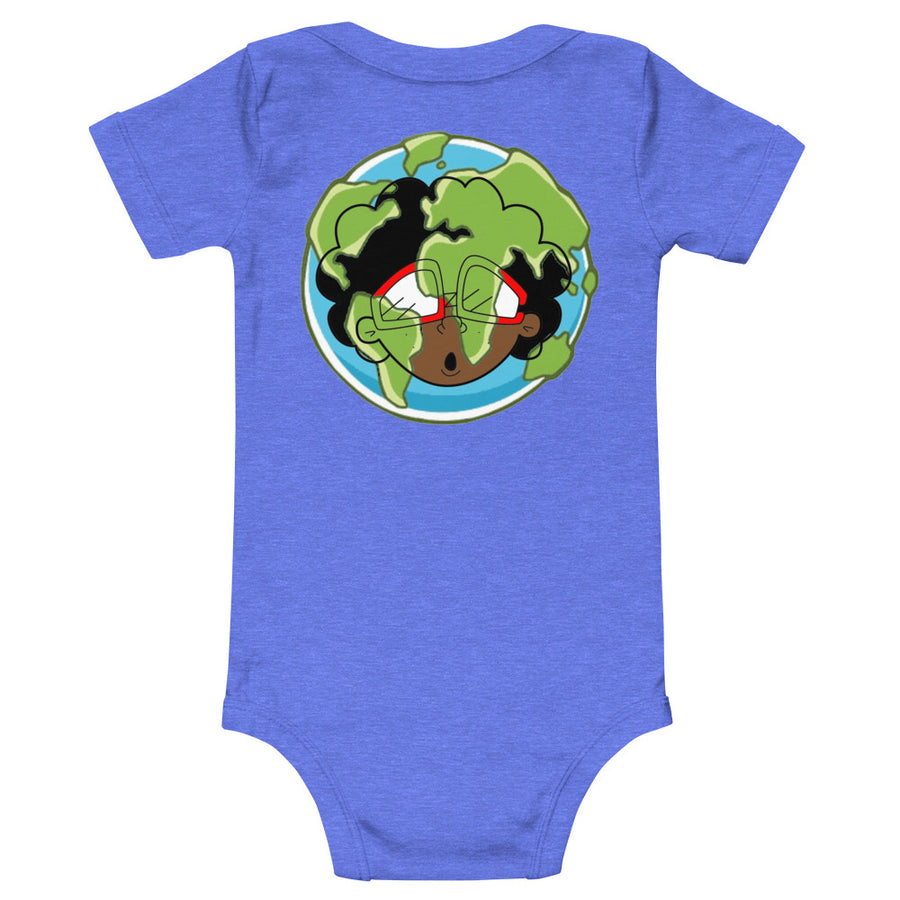 The Only Child 1983 Bighead Earth Day Logo Baby short sleeve one piece